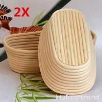 Jeteven 11 inch Banneton Bread Proofing Basket with Liner Oval Perfect Brotform Proofing Rattan Basket for Making Beautiful Bread Pack of 2 - B0784X7ZCQ